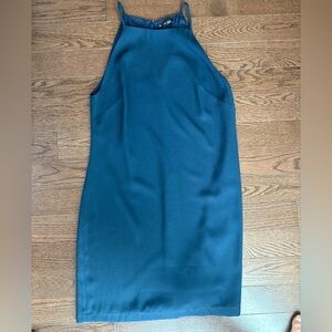 Elegant classic Sleeveless Dress  beautiful size 42 / M navy blue minimalist